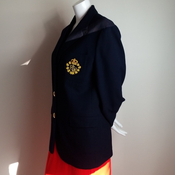 Ralph Lauren Blue Blazer - Vintage - Size 10P - Picture 4 of 8